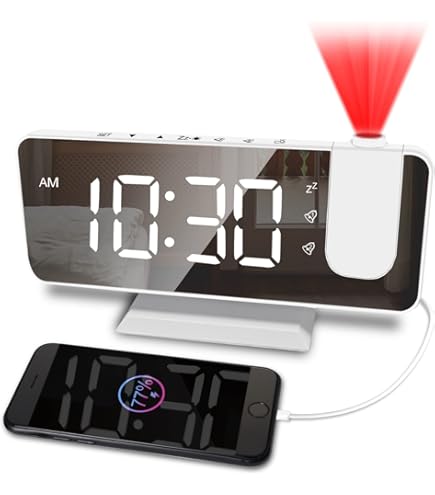 目覚まし時計 デジタル投影クロック 多機能時計 温湿度計 ACアダプター付 Amazon.co.jp: EVILTO デジタル時計 投影クロック 多機能